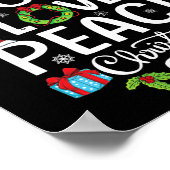 Joy Hope Love Peace Kerstboom Familie Xmas Mannen Poster (Hoek)
