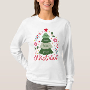 Joy Hope Love Peace Kerstmis T-shirt