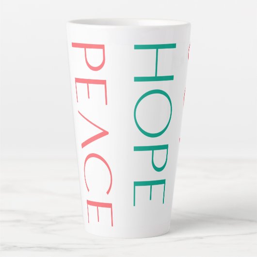 Joy, Hope, Love, Peace Latte Mok (Voorkant)