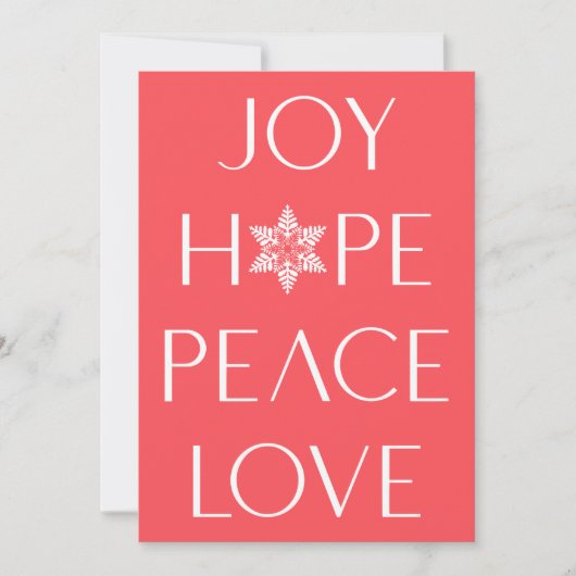 Joy, Hope, Love, Peace Red Alle av's (Voorkant)