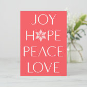 Joy, Hope, Love, Peace Red Alle av's (Staand voorkant)