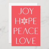 Joy, Hope, Love, Peace Red Alle av's (Voorkant / Achterkant)