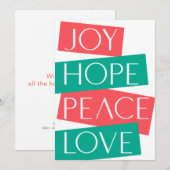 Joy, Hope, Love, Peace Wishing All Favs (Voorkant / Achterkant)