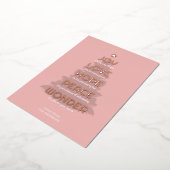 Joy Hope Love Peace Wonder Christelijk Kerstmis Folie Feestdagenkaart (Gedraaid)