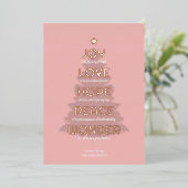 Joy Hope Love Peace Wonder Christelijk Kerstmis Folie Feestdagenkaart (Staand Voorkant)