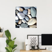 Joy Hope Peace Faith Love Christelijke Value Pebbl Poster (Thuiskantoor)