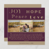 Joy Hope Peace Love Bijbel vers 3 Foto Kerstmis Feestdagenkaart (Voorkant / Achterkant)