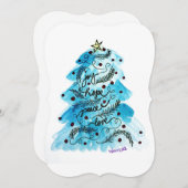 Joy Hope Peace Love Tree Feestdagenkaart (Voorkant / Achterkant)