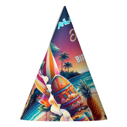 Joy hula Luau Surf aloha hawaiian 1e verjaardag Feesthoedjes (Links)