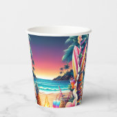 Joy hula Luau Surf aloha hawaiian 1e verjaardag Papieren Bekers (Achterkant)