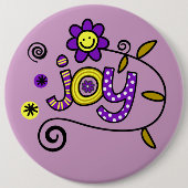 Joy I Doodles I Paars I 6x6 Button (Voorkant)
