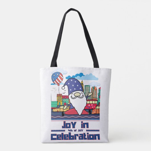 Joy in 4th of July Celebration Tote Bag (Achterkant)
