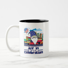 Joy in 4th of July Celebration Tweekleurige Koffiemok
