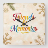 "Joy In Connection" Vierkante Klok (Voorkant)