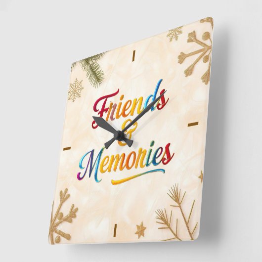 "Joy In Connection" Vierkante Klok (Hoek)