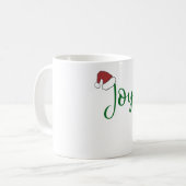Joy in groen met Santa Hat Koffiemok (Voorkant links)