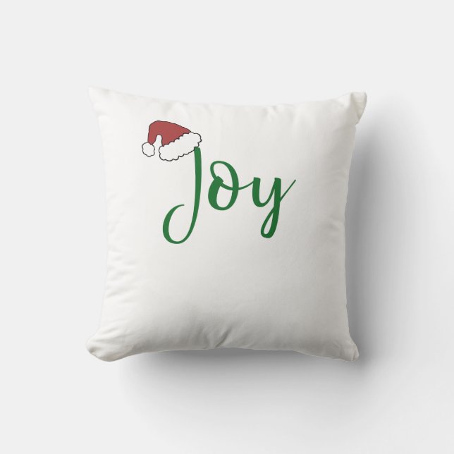 Joy in groen met Santa Hat Kussen (Voorkant)