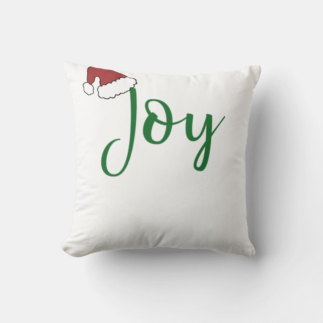 Joy in groen met Santa Hat Kussen (Voorkant)