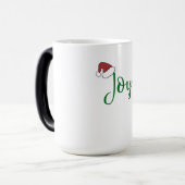 Joy in groen met Santa Hat Magische Mok (Voorkant links)