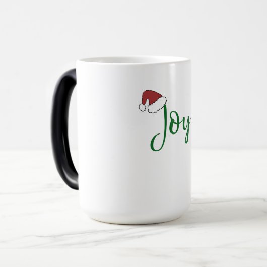 Joy in groen met Santa Hat Magische Mok (Voorkant links)