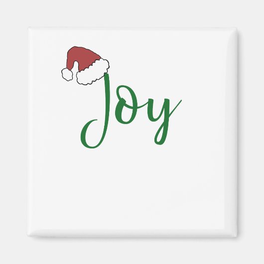 Joy in groen met Santa Hat Magneet (Voorkant)