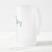 Joy in groen met Santa Hat Matglas Bierpul (Voorkant rechts)