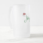 Joy in groen met Santa Hat Matglas Bierpul (Voorkant links)
