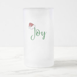 Joy in groen met Santa Hat Matglas Bierpul