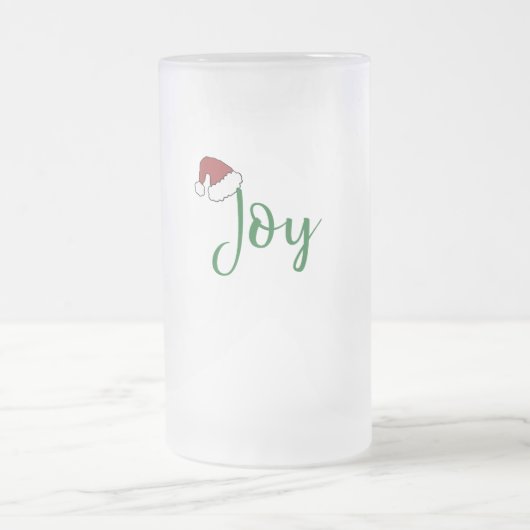 Joy in groen met Santa Hat Matglas Bierpul (Center)