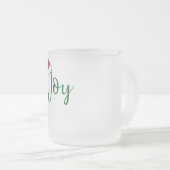 Joy in groen met Santa Hat Matglas Koffiemok (Voorkant rechts)