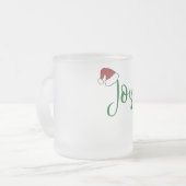 Joy in groen met Santa Hat Matglas Koffiemok (Voorkant links)