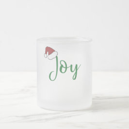 Joy in groen met Santa Hat Matglas Koffiemok