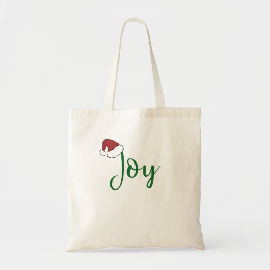 Joy in groen met Santa Hat Tote Bag (Voorkant)