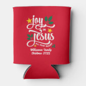 JOY IN JESUS Christian Christmas Custom Name Blikjeskoeler (Voorkant)