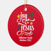 JOY IN JESUS Family Name Christian Christmas  Keramisch Ornament (Links)