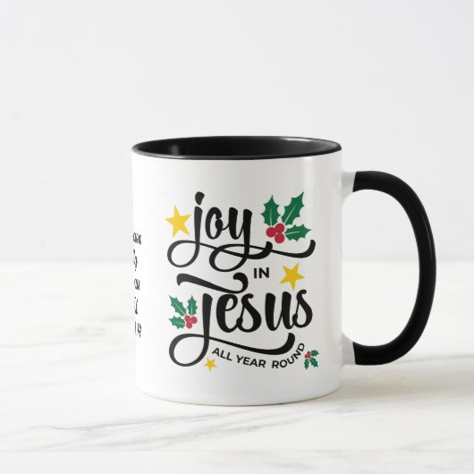 JOY IN JESUS Personalized Christian Christmas Mok (Rechts)