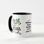 JOY IN JESUS Personalized Christian Christmas Mok (Voorkant links)