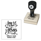 JOY IN JESUS Personalized Christian Christmas   Rubberstempel (Gestempeld)