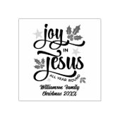JOY IN JESUS Personalized Christian Christmas   Rubberstempel (Afrduk)