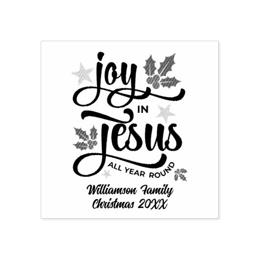JOY IN JESUS Personalized Christian Christmas   Rubberstempel (Afrduk)
