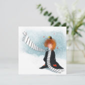 Joy in the Snow – Whimsical Winter Girl Kaart (Staand voorkant)
