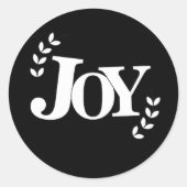 Joy in White Ronde Sticker (Voorkant)