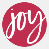 Joy in White Ronde Sticker (Voorkant)