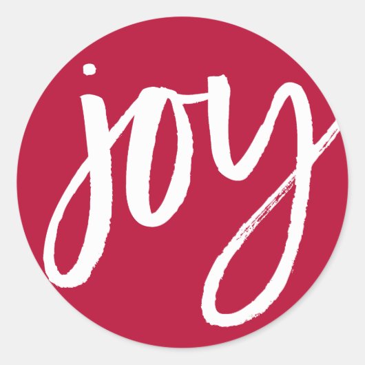 Joy in White Ronde Sticker (Voorkant)