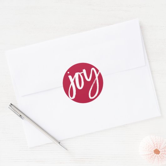 Joy in White Ronde Sticker (Envelop)