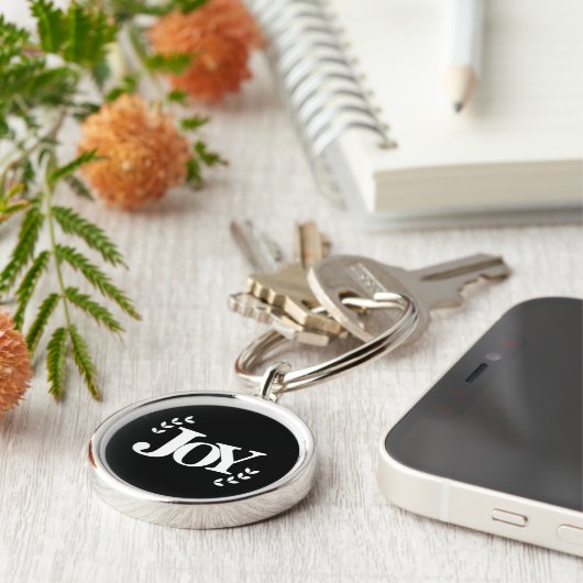 Joy Inspirerend Quote Typografie Sleutelhanger (Zijkant)