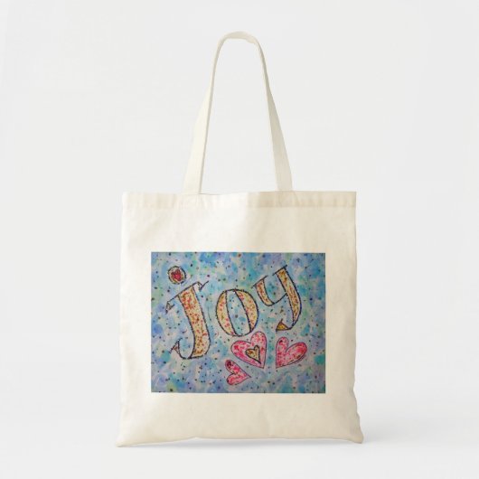 Joy Inspirerend Woord Kunst Canvas tas (Voorkant)