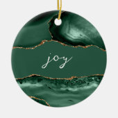 Joy Inspirerend Word Emerald Gold Agate Keramisch Ornament (Voorkant)