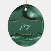 Joy Inspirerend Word Emerald Gold Agate Keramisch Ornament (Links)