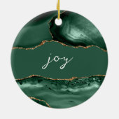 Joy Inspirerend Word Emerald Gold Agate Keramisch Ornament (Achterkant)